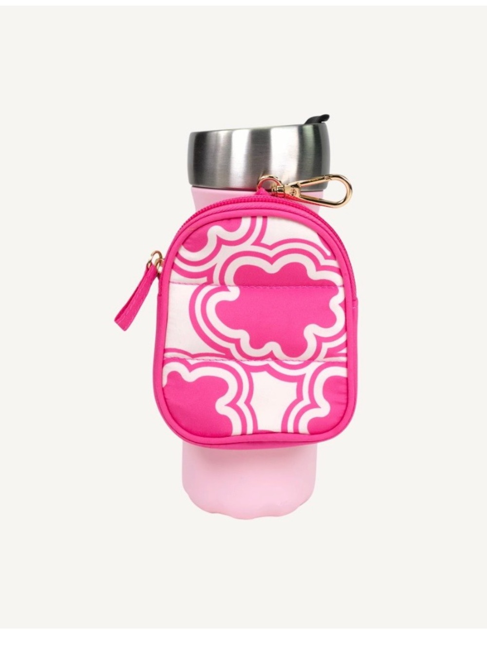 Pink Floral Pattern Hand Sanitizer Holder Pouch - Women Bath & Body